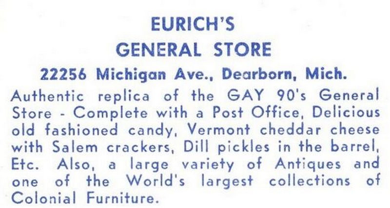 Eurichs General Store - Vintage Postcard (newer photo)
